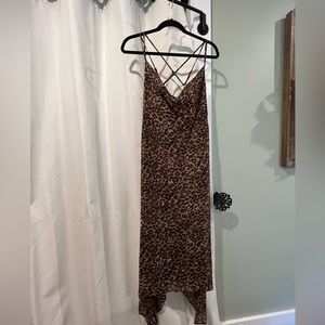 NWT strappy animal print asymmetrical dress wild fable